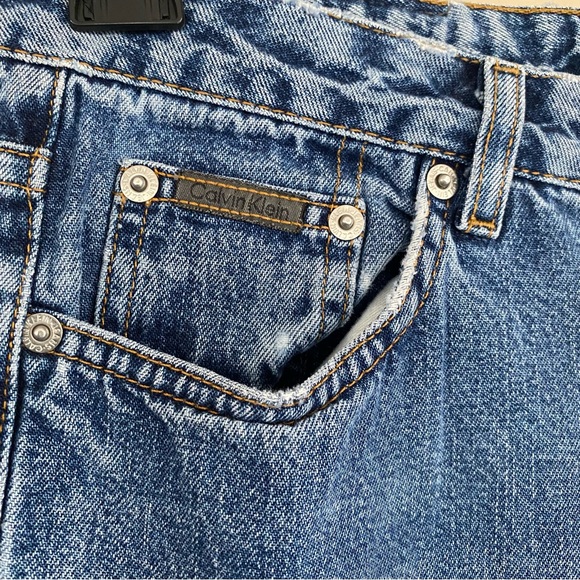 Calvin Klein 90’s Vintage Light Wash Sandblast 21 Flare Jeans Size 7 - Picture 4 of 14